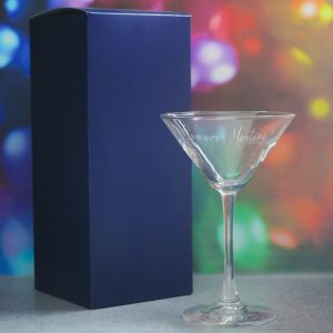 Engraved Enoteca Martini Cocktail Glass with Name's Martini Design, Personalise with Any Name