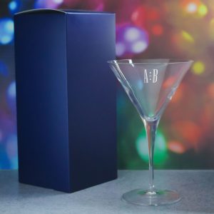 Engraved Allegro Martini Cocktail Glass with Initials Design, Personalise with Any Name