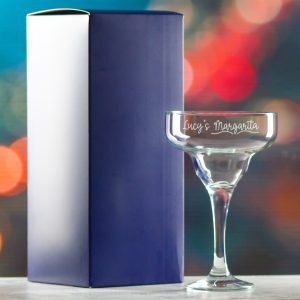 Engraved 295ml Margarita Cocktail Glass with Name's Margarita Design, Personalise with Any Name