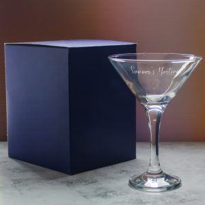 Engraved Petite Martini Cocktail Glass with Name's Martini Design, Personalise with Any Name