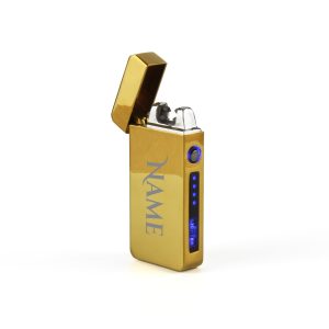 Engraved Electric Arc Lighter, Gold, Any Name, Gift Boxed