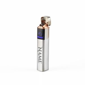 Engraved Slim Electric Lighter Silver Any Name Gift Boxed