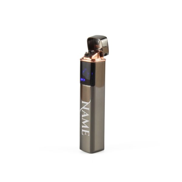 Engraved Slim Electric Lighter Black Any Name Gift Boxed