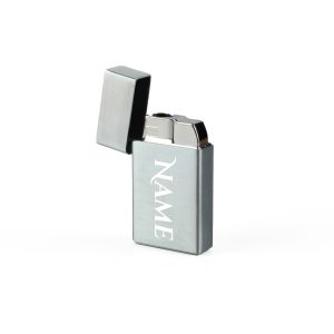 Engraved Jet Gas Lighter Silver Any Name Gift Boxed