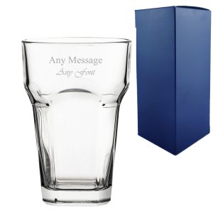 Engraved American Style Wavy Hiball 14oz/414ml, San Marco Glass, Any Message
