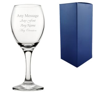 Engraved 11oz/325ml Pure Wine Glass, Any Message for Any Occasion