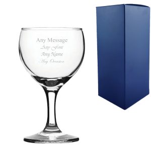 Engraved 6.66oz/196ml Paris Modern Wine Glass, Any Message for Any Occasion