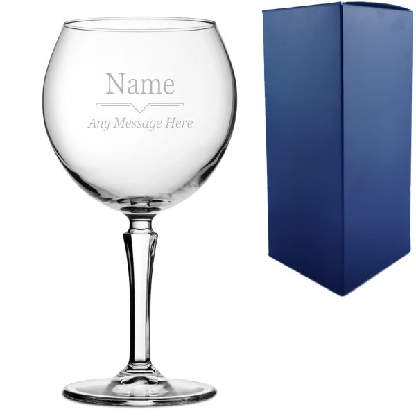 Engraved Hudson Gin Balloon with Line Break Design, Personalise with Any Name and Message - Image 3