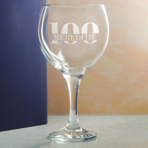 Engraved Gin Balloon Cocktail Glass with Name in 100 Design - Image 4