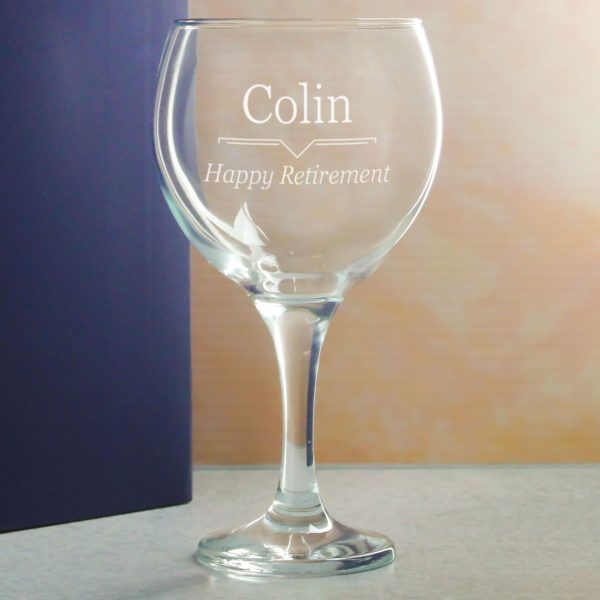 Engraved Gin Balloon Glass with Line Break Design, Personalise with Any Name and Message - Image 4