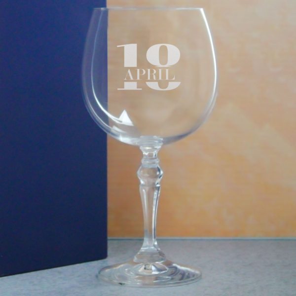 Engraved Crystal Gin and Tonic Cocktail Glass with Name in 18 Design - Image 4