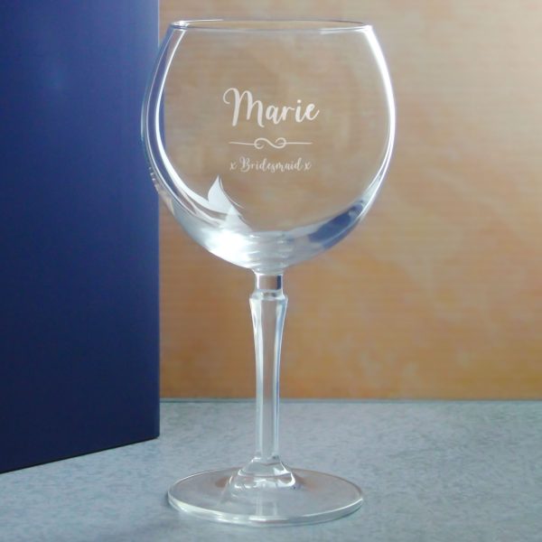 Engraved Hudson Gin Balloon with Flourish Design, Personalise with Any Name and Message - Image 4
