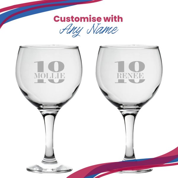 Engraved Gin Balloon Cocktail Glass with Name in 18 Design - Image 5