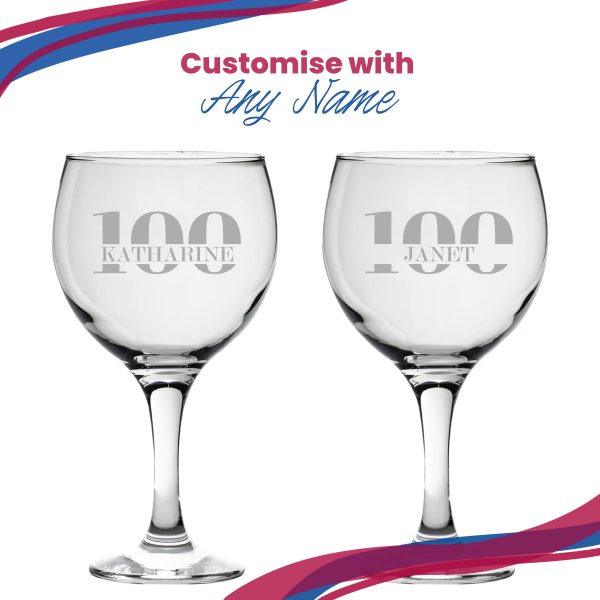 Engraved Gin Balloon Cocktail Glass with Name in 100 Design - Image 5