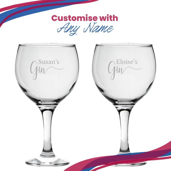 Engraved Gin Balloon Cocktail Glass with Name's Gin Design, Personalise with Any Name - Image 5