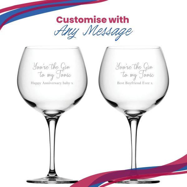 Engraved Primeur Gin Balloon Glass with You're the Gin to My Tonic Design, Personalise with Any Message - Image 5