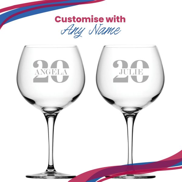 Engraved Primeur Gin Balloon Cocktail Glass with Name in 20 Design - Image 5