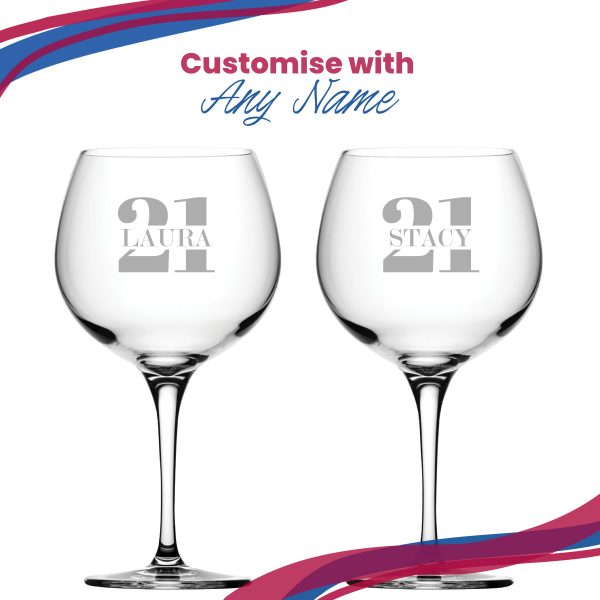 Engraved Primeur Gin Balloon Cocktail Glass with Name in 21 Design - Image 5