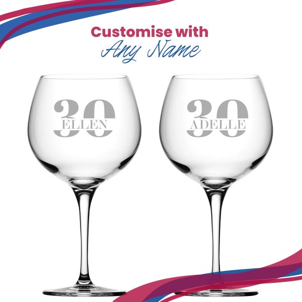 Engraved Primeur Gin Balloon Cocktail Glass with Name in 30 Design - Image 5