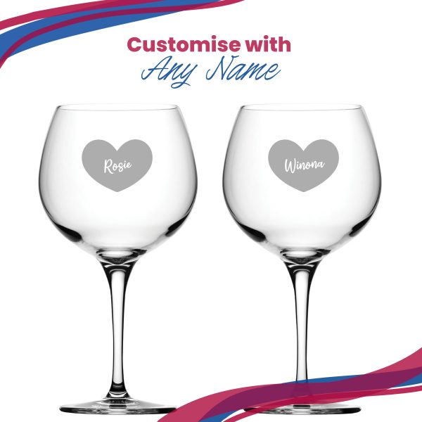Engraved Primeur Gin Balloon Cocktail Glass with Name in Heart Design, Personalise with Any Name - Image 5