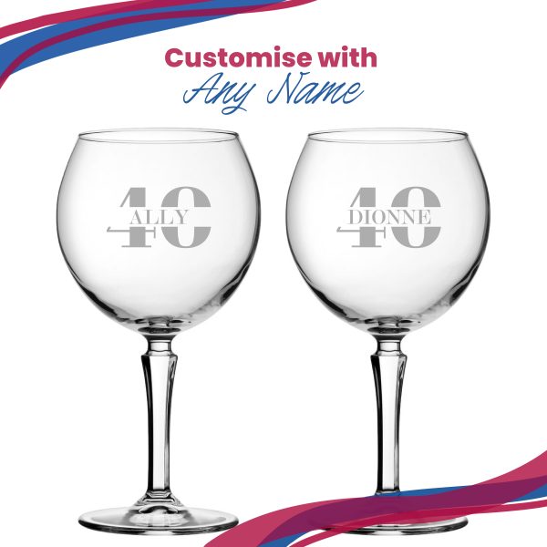 Engraved Hudson Gin Balloon Cocktail Glass with Name in 40 Design - Image 5