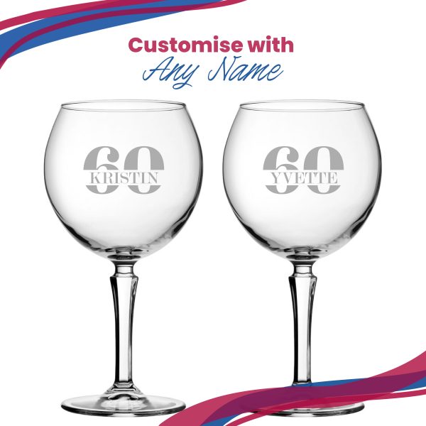 Engraved Hudson Gin Balloon Cocktail Glass with Name in 60 Design - Image 5