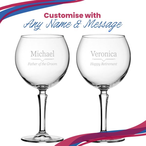 Engraved Hudson Gin Balloon with Line Break Design, Personalise with Any Name and Message - Image 5