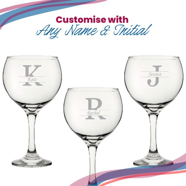 Engraved Cubata Gin Glass, Initial and Name, Classic Font - Image 5