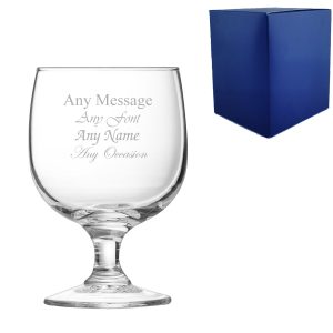 Engraved 8.75oz Short Stemmed Amelia Wine