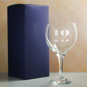 Engraved Gin Balloon Cocktail Glass with Name in 18 Design
