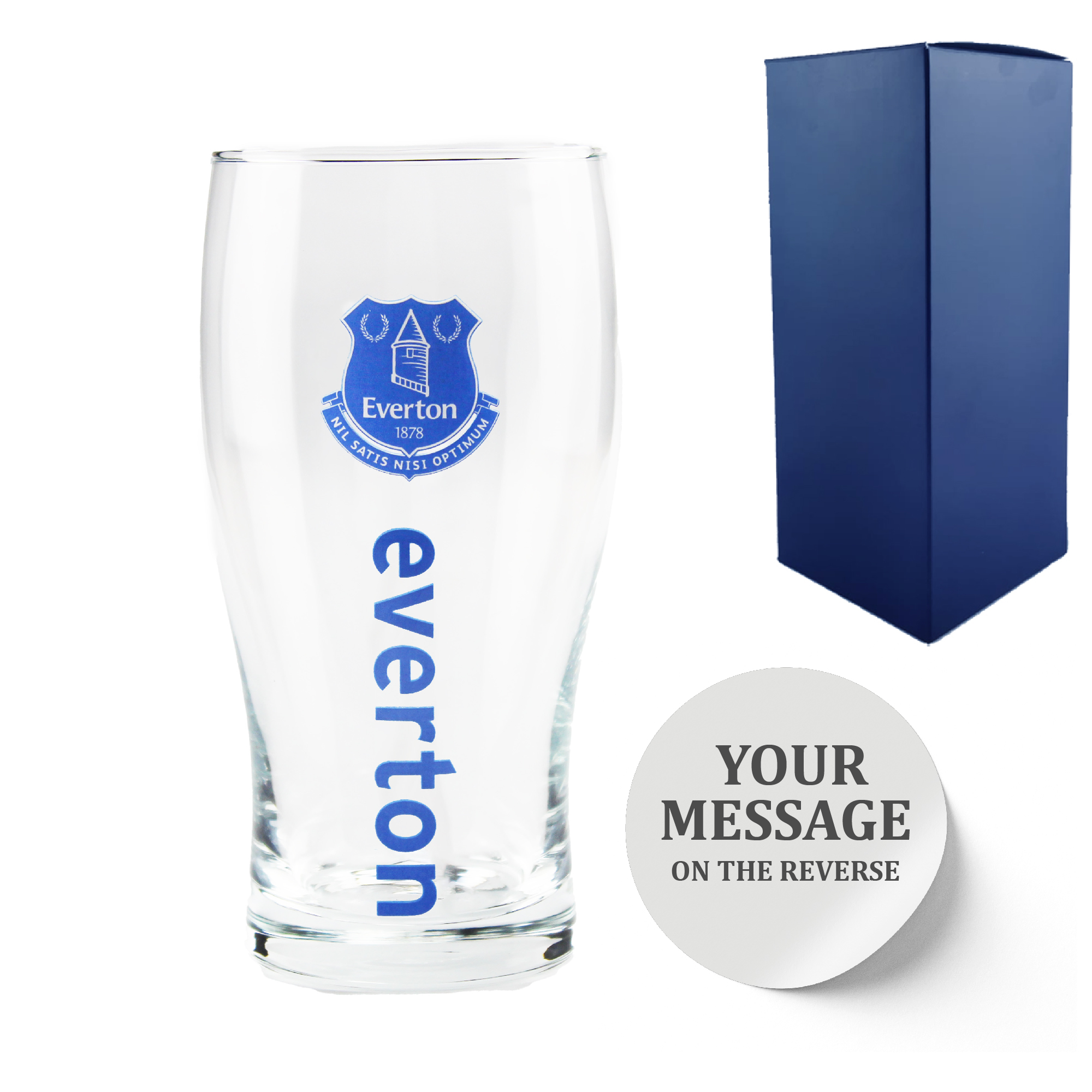 Engraved Everton 20oz Tulip Pint Glass, Gift Boxed - Image 2