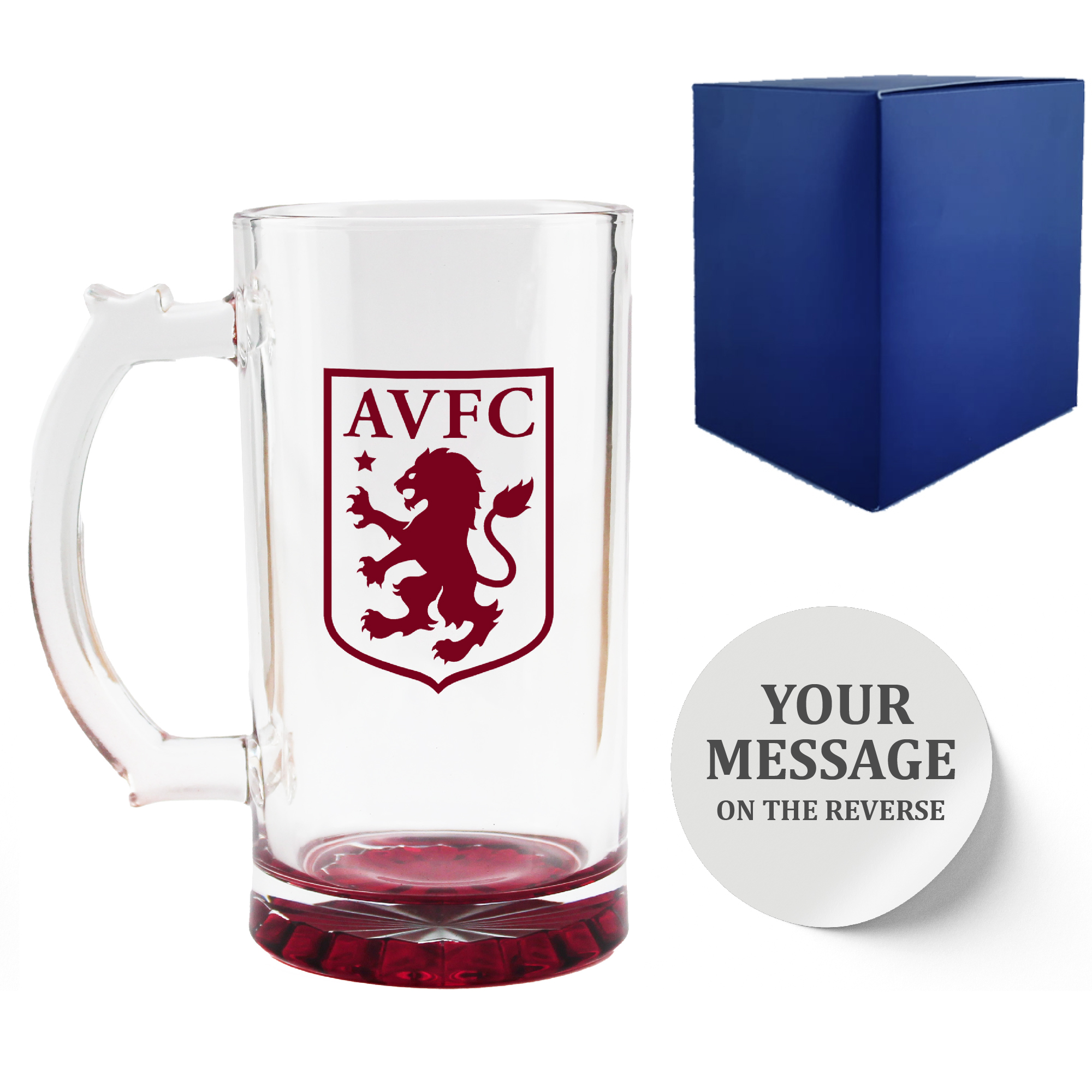 Engraved Official Aston Villa 20oz Beer Mug, Gift Boxed - Image 2