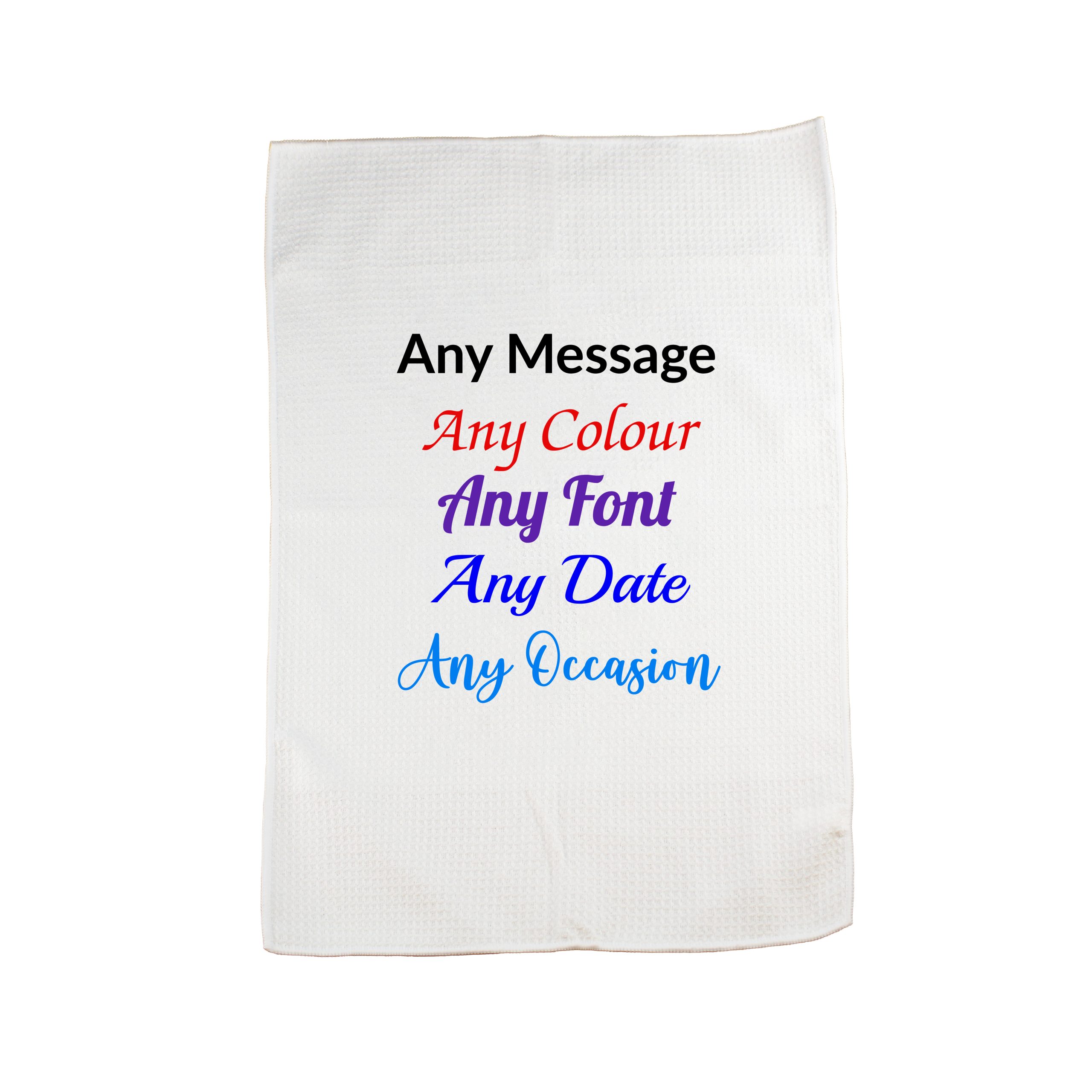 Printed Tea Towel, Any Message,Any Font, Any Colour, Microfibre, 40x60cm - Image 3