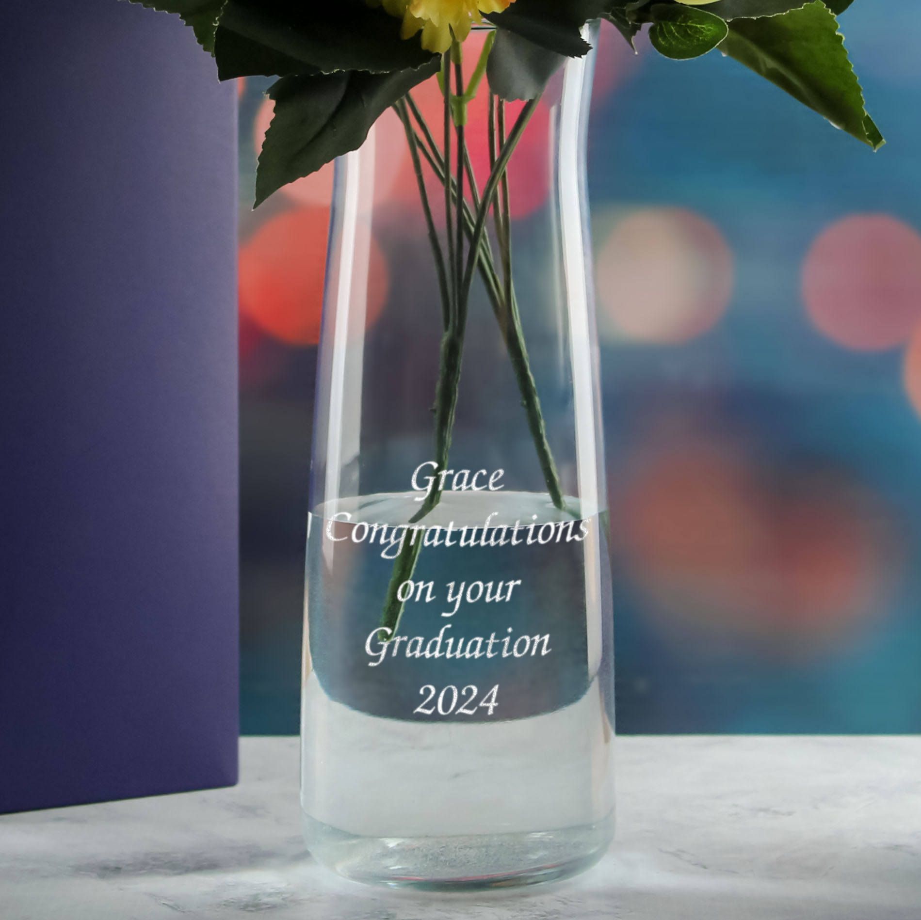 Personalised Engraved 25cm Vera Vase, Customise with Any Message - Image 4