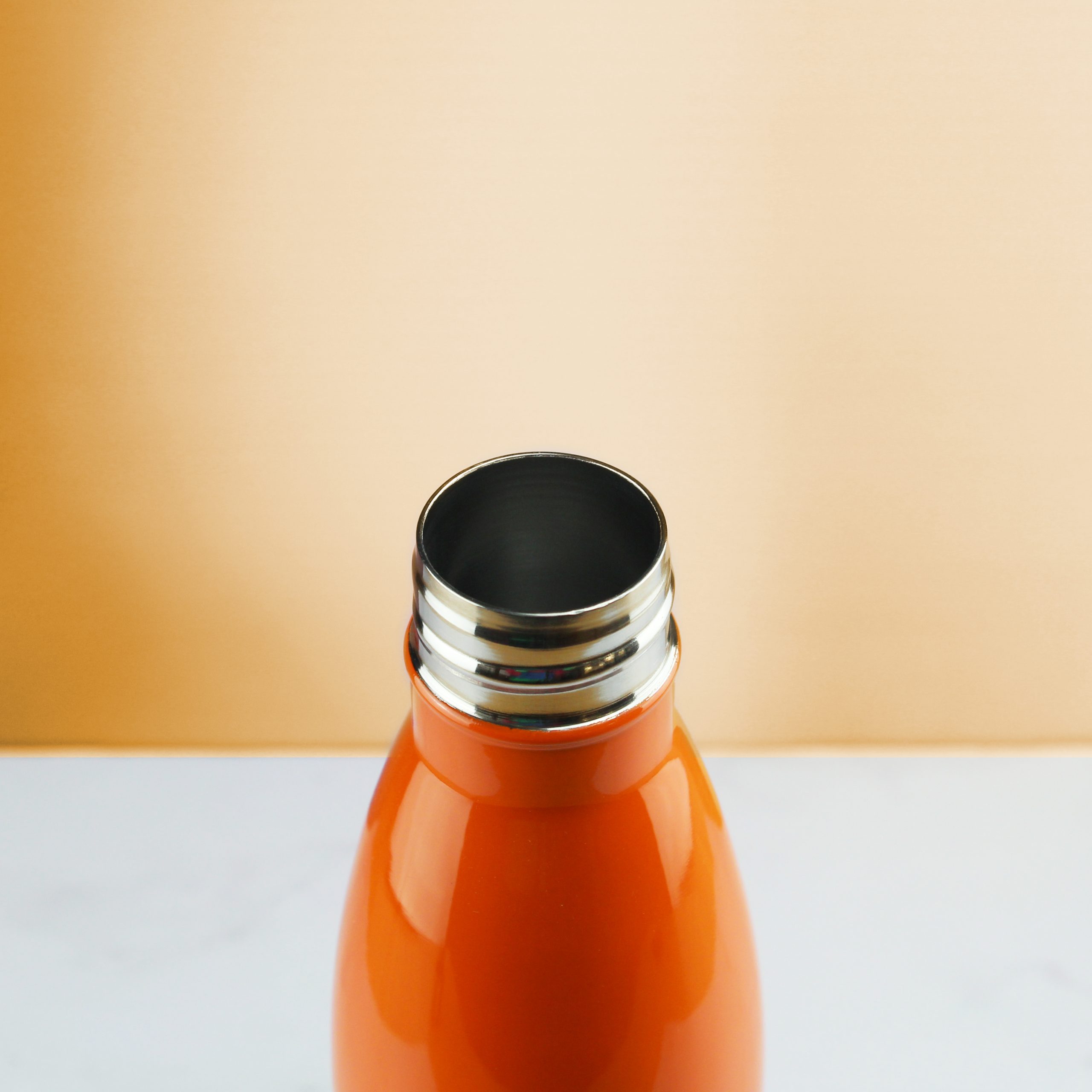 Printed Orange Thermal Bottle, Any Message, Stainless Steel 500ml/17oz - Image 4