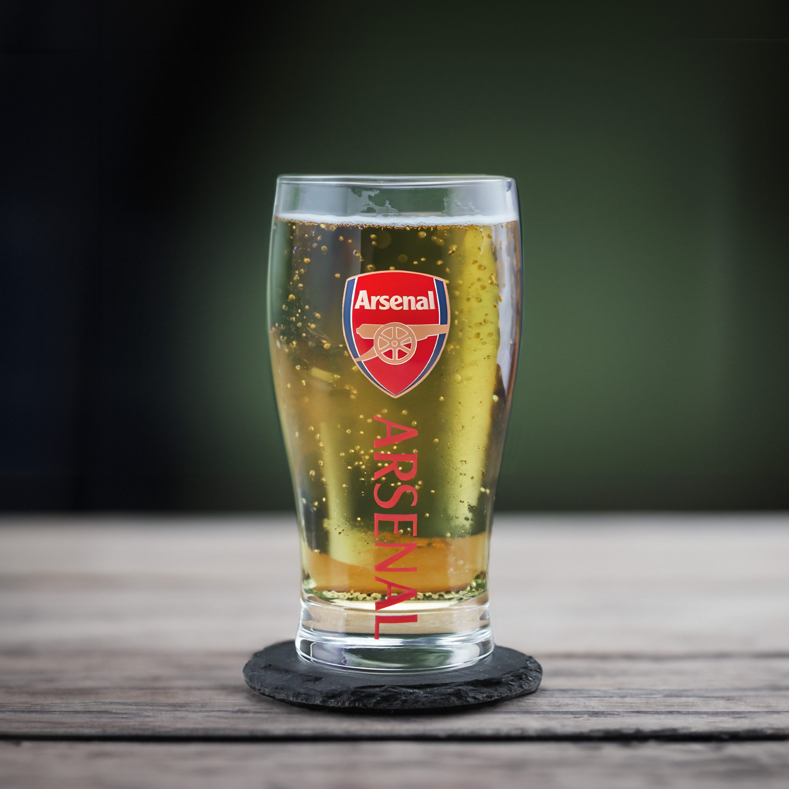 Engraved Arsenal 20oz Tulip Pint Glass, Gift Boxed - Image 4