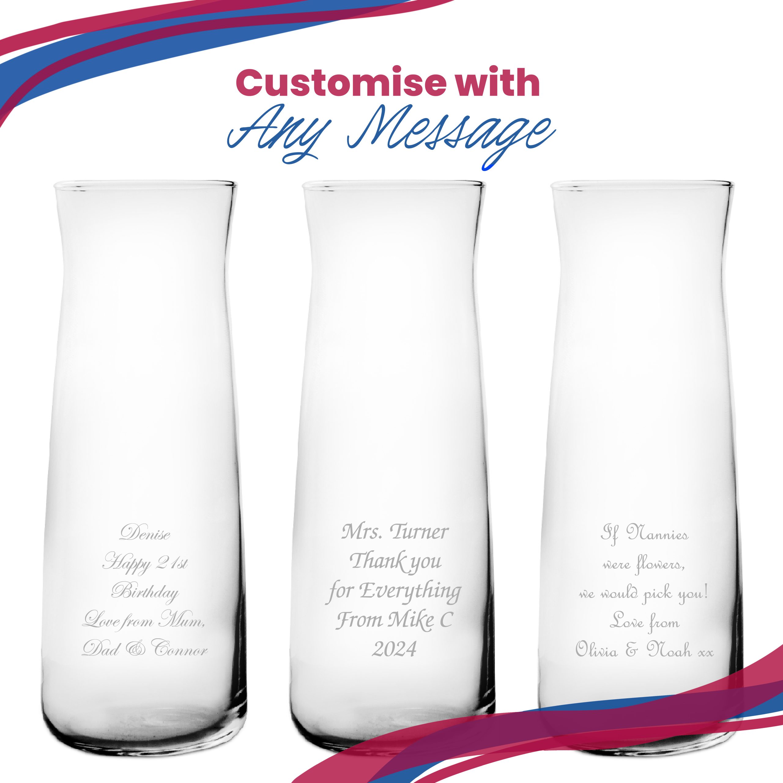 Personalised Engraved 25cm Vera Vase, Customise with Any Message - Image 5