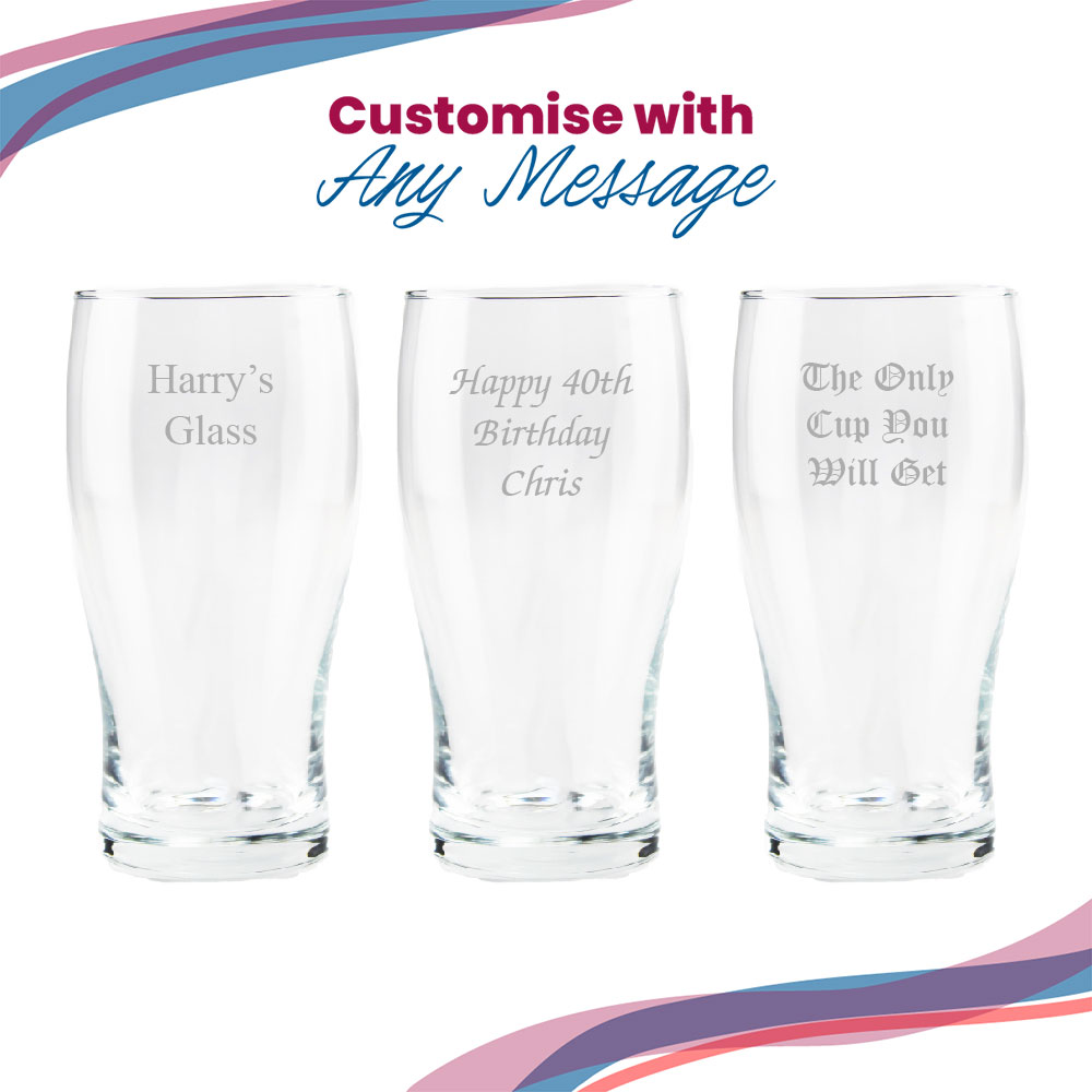 Engraved Everton 20oz Tulip Pint Glass, Gift Boxed - Image 5
