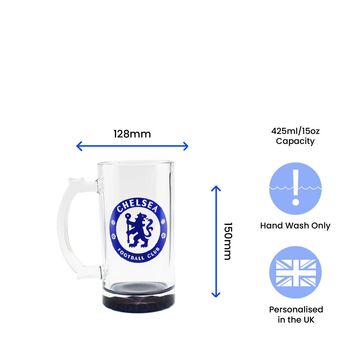 Engraved Official Chelsea 20oz Beer Mug, Gift Boxed - Image 6