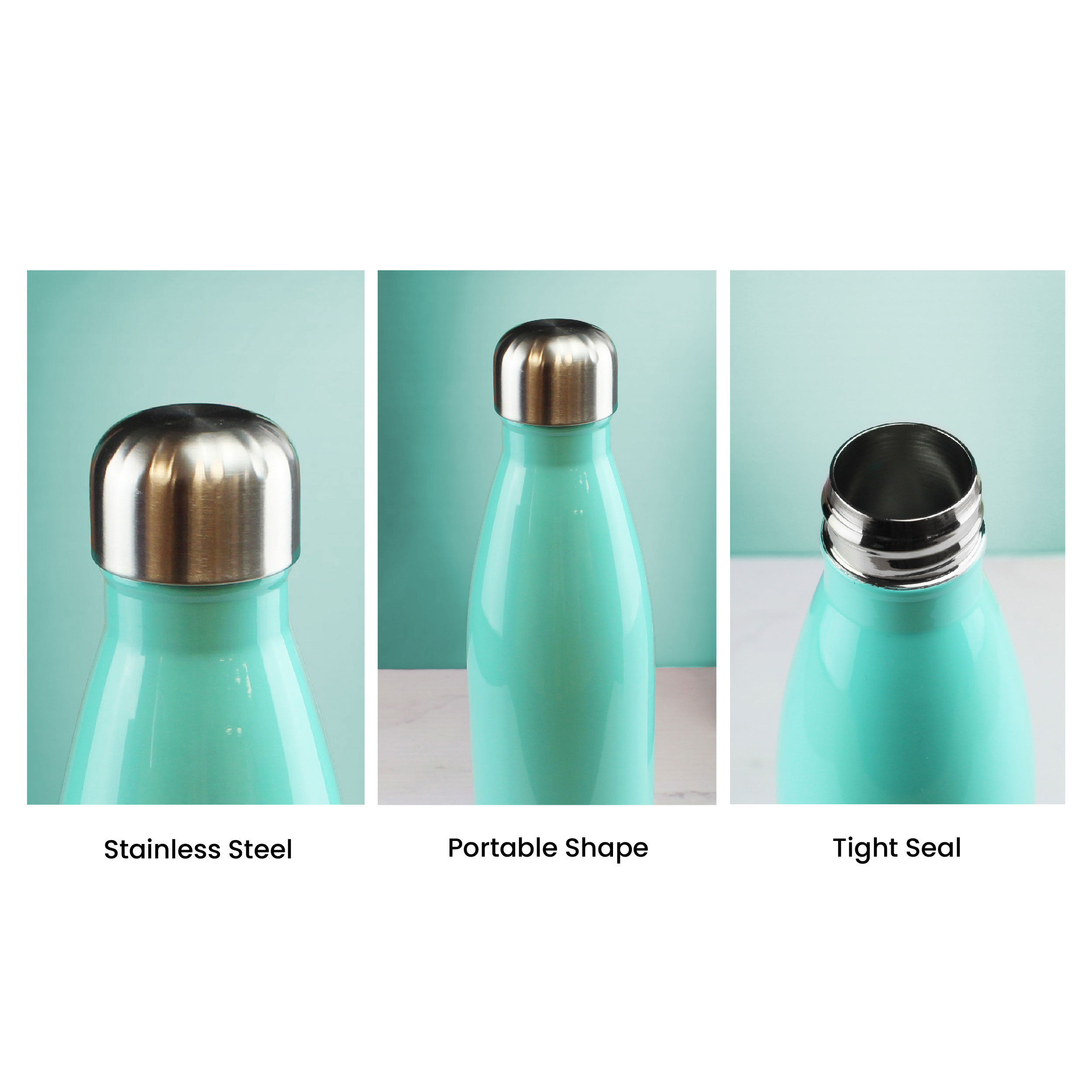 Printed Teal Thermal Bottle, Any Message, Stainless Steel 500ml/17oz - Image 7