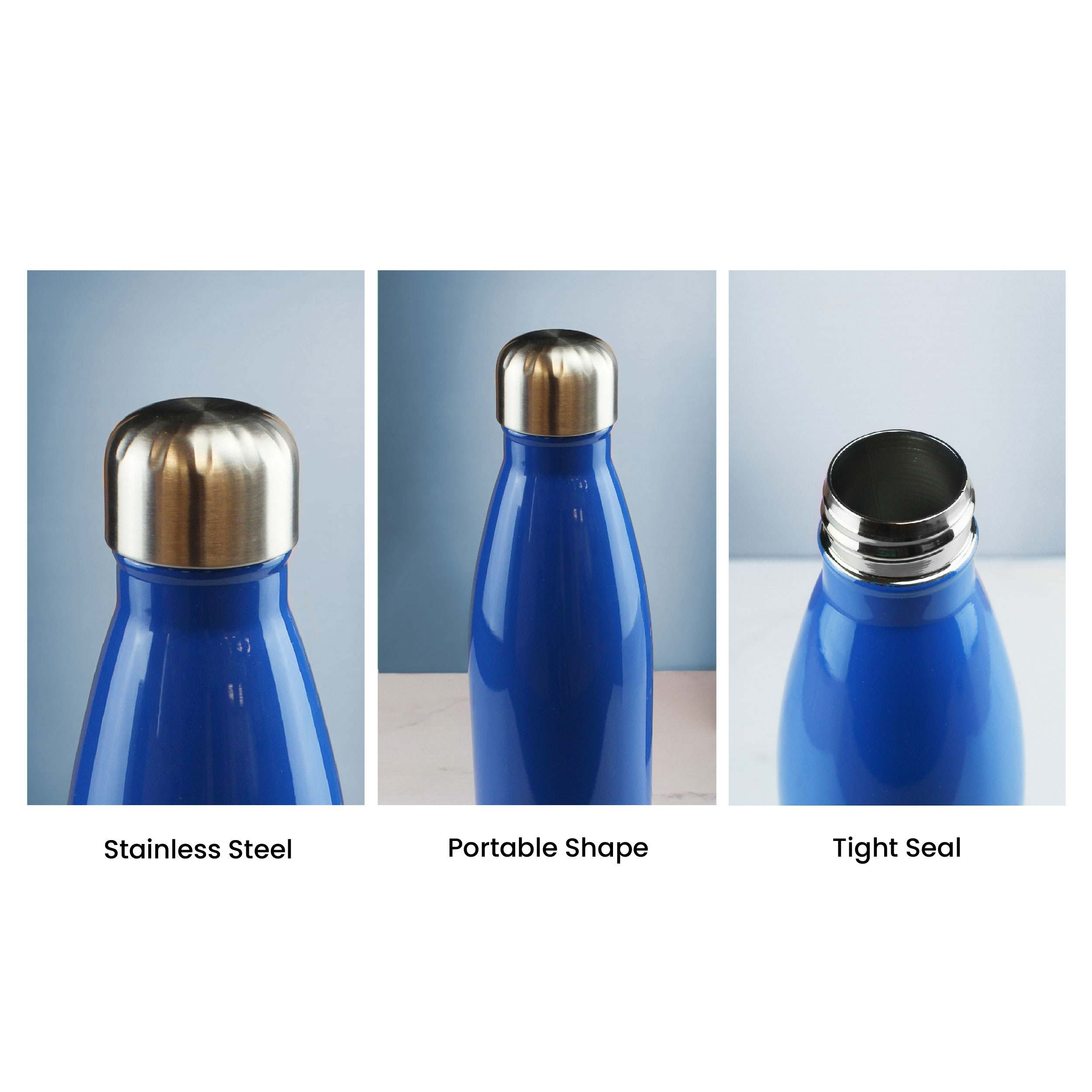 Printed Blue Thermal Bottle, Any Message, Stainless Steel 500ml/17oz - Image 7