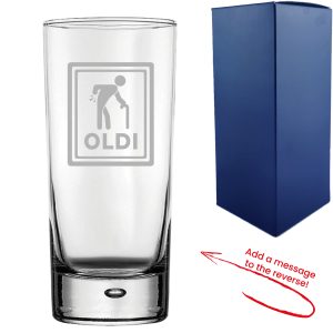 Engraved Hiball Tumbler with Oldi Design, Add a Personalised Message to the Reverse