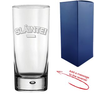 Engraved Hiball Tumbler with Slainte Design, Add a Personalised Message to the Reverse
