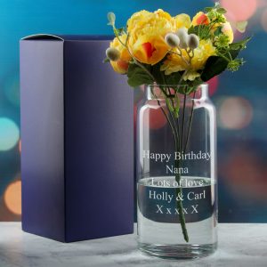 Personalised Engraved 21cm Novo Vase, Customise with Any Message