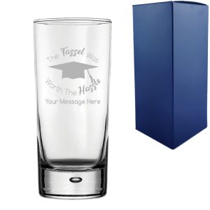 Personalised Engraved Graduation Hiball Tumbler with 'The Tassel was worth the Hassle' Design, Personalise with Any Name or Message
