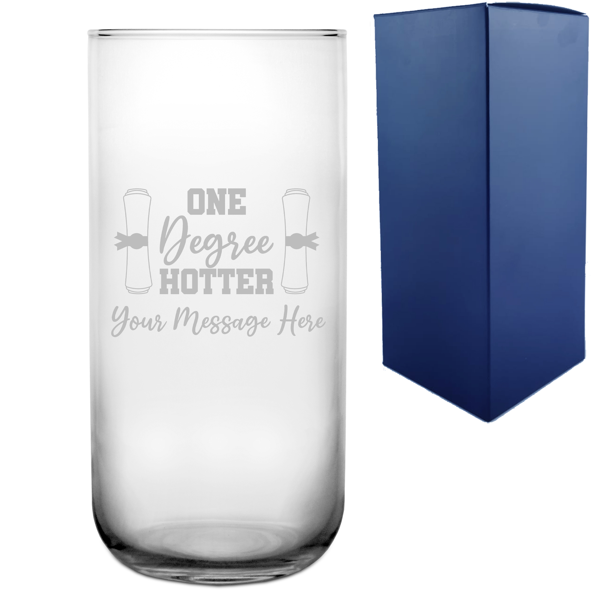 Personalised Engraved Graduation Vase with 'One Degree Hotter' Design, Personalise with Any Name or Message