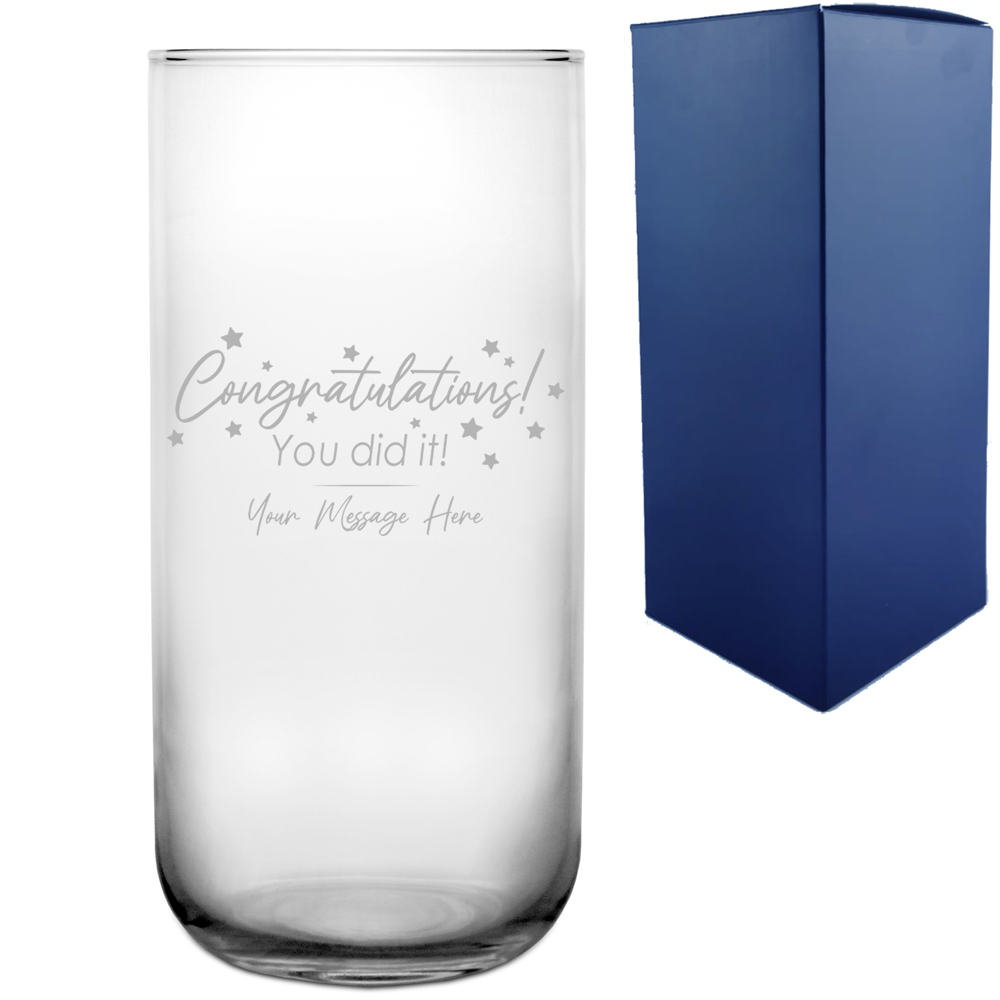 Personalised Engraved Vase with 'Congratulations You Did It' Design, Personalise with Any Name or Message