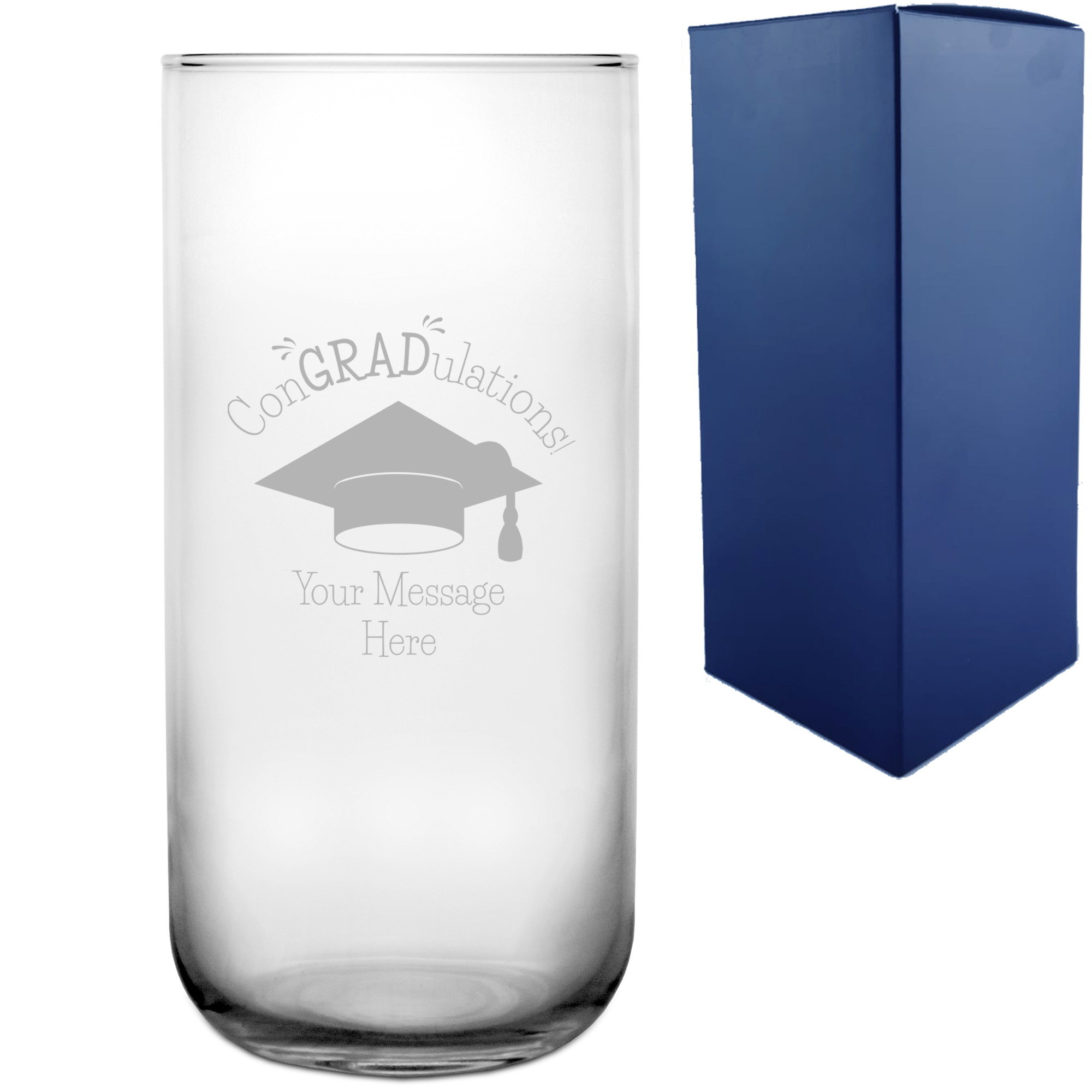 Personalised Engraved Graduation Vase with 'ConGRADulations' Design, Personalise with Any Name or Message