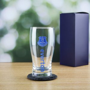 Engraved Everton 20oz Tulip Pint Glass, Gift Boxed