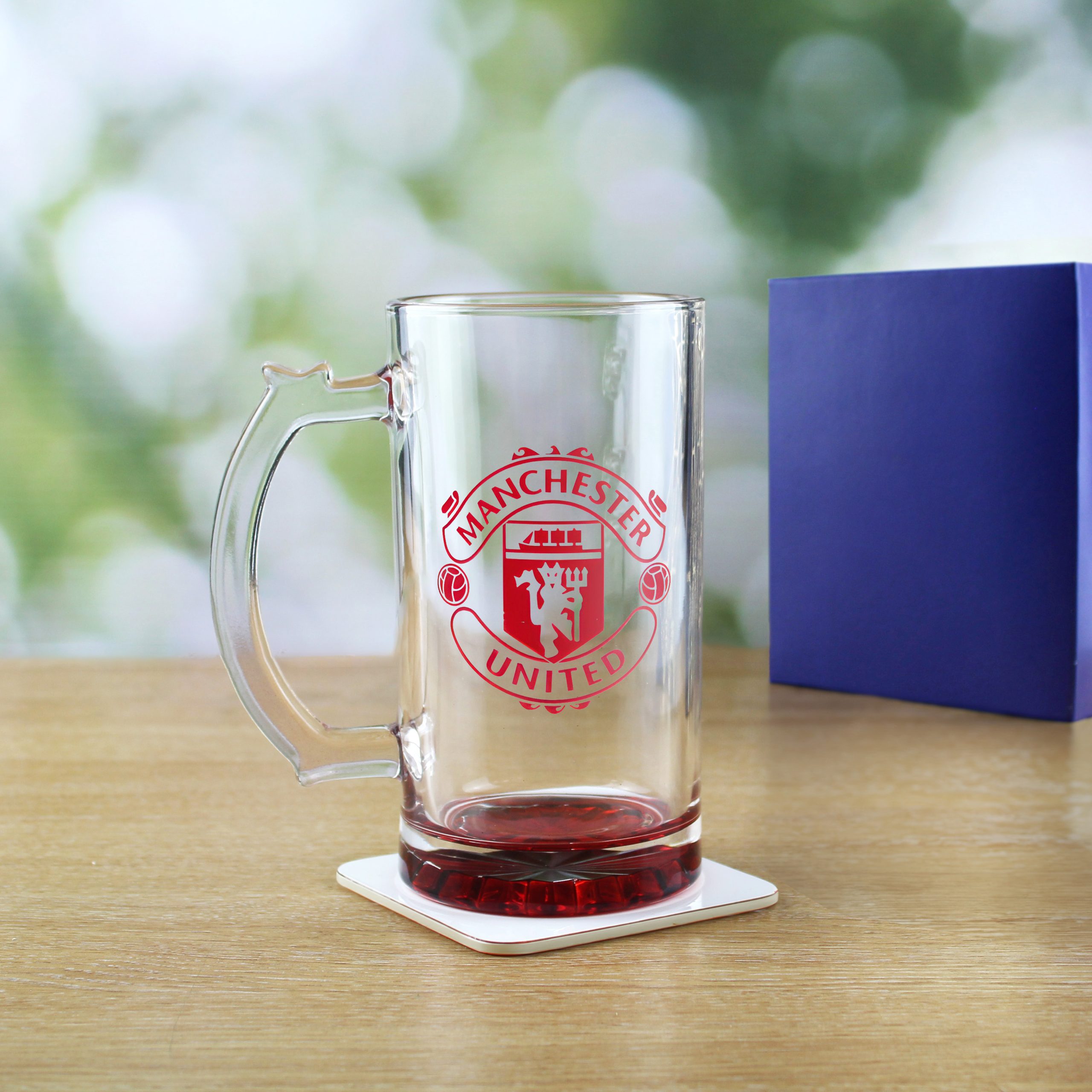 Engraved Official Manchester United 20oz Beer Mug, Gift Boxed